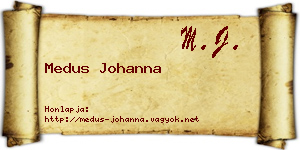 Medus Johanna névjegykártya